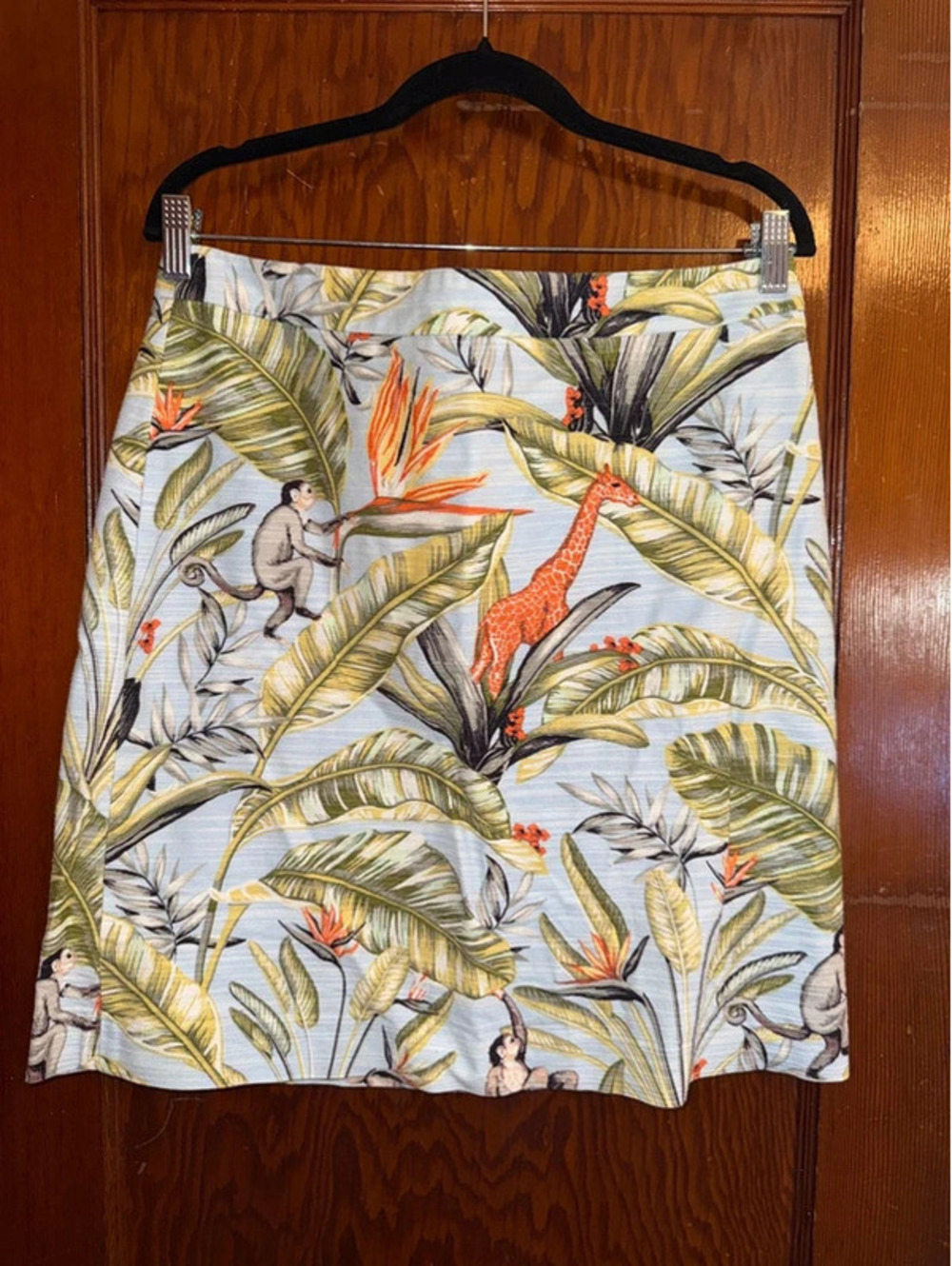Ann Taylor tropical print skirt women size 12 workwear jungle print knee length